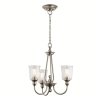 Żyrandol Waverly - 3 źródła światła - Klasyczny pewter Szkło z bąbelkami powietrza nowoczesny minimalistyczny KL-WAVERLY3-CLP KICHLER